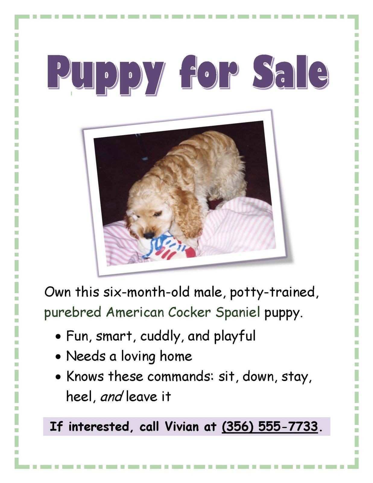 76 Online Puppy For Sale Flyer Templates Download With Puppy For Sale 