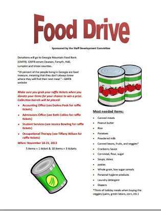 76 Printable Free Can Food Drive Flyer Template Now with Free Can Food Drive Flyer Template