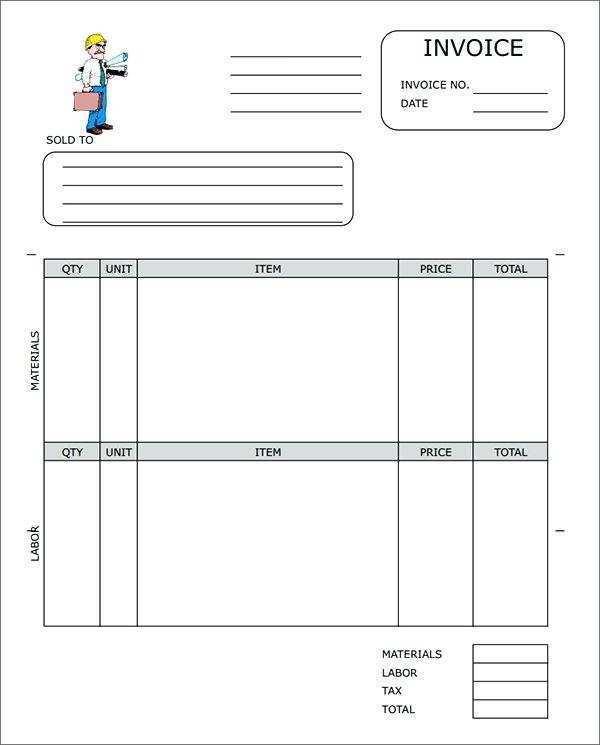 76 Report Sample Construction Invoice Template in Photoshop by Sample Construction Invoice Template