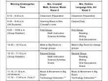 76 Standard Kindergarten Class Schedule Template Maker for Kindergarten Class Schedule Template