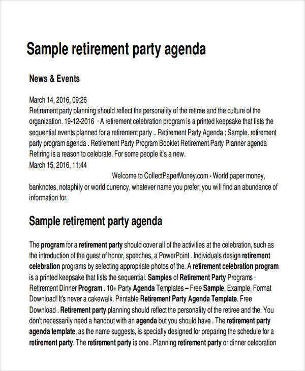 77 Format Party Agenda Example Photo with Party Agenda Example
