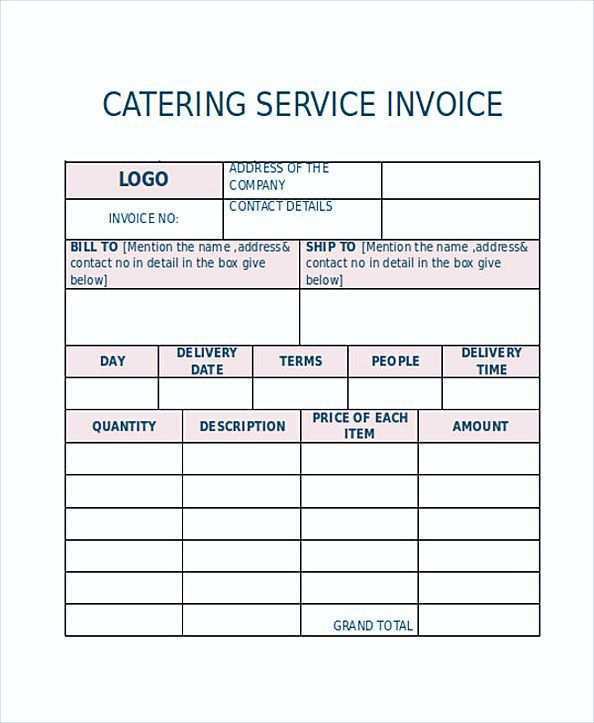77 How To Create Blank Catering Invoice Template Download for Blank Catering Invoice Template