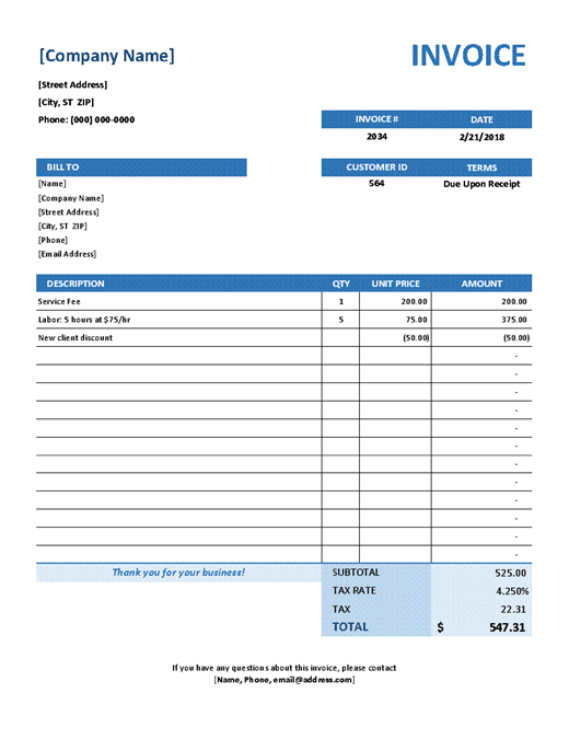 microsoft office blank invoice template cards design templates