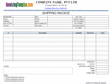 77 The Best Shipping Company Invoice Template Download for Shipping Company Invoice Template