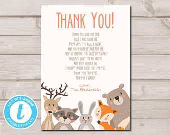 78 Best Animal Thank You Card Template Maker by Animal Thank You Card Template