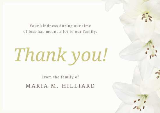 78 Free Printable Thank You Card Templates For Funeral For Free by Thank You Card Templates For Funeral