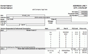 78 Printable Repair Shop Invoice Template Formating with Repair Shop Invoice Template