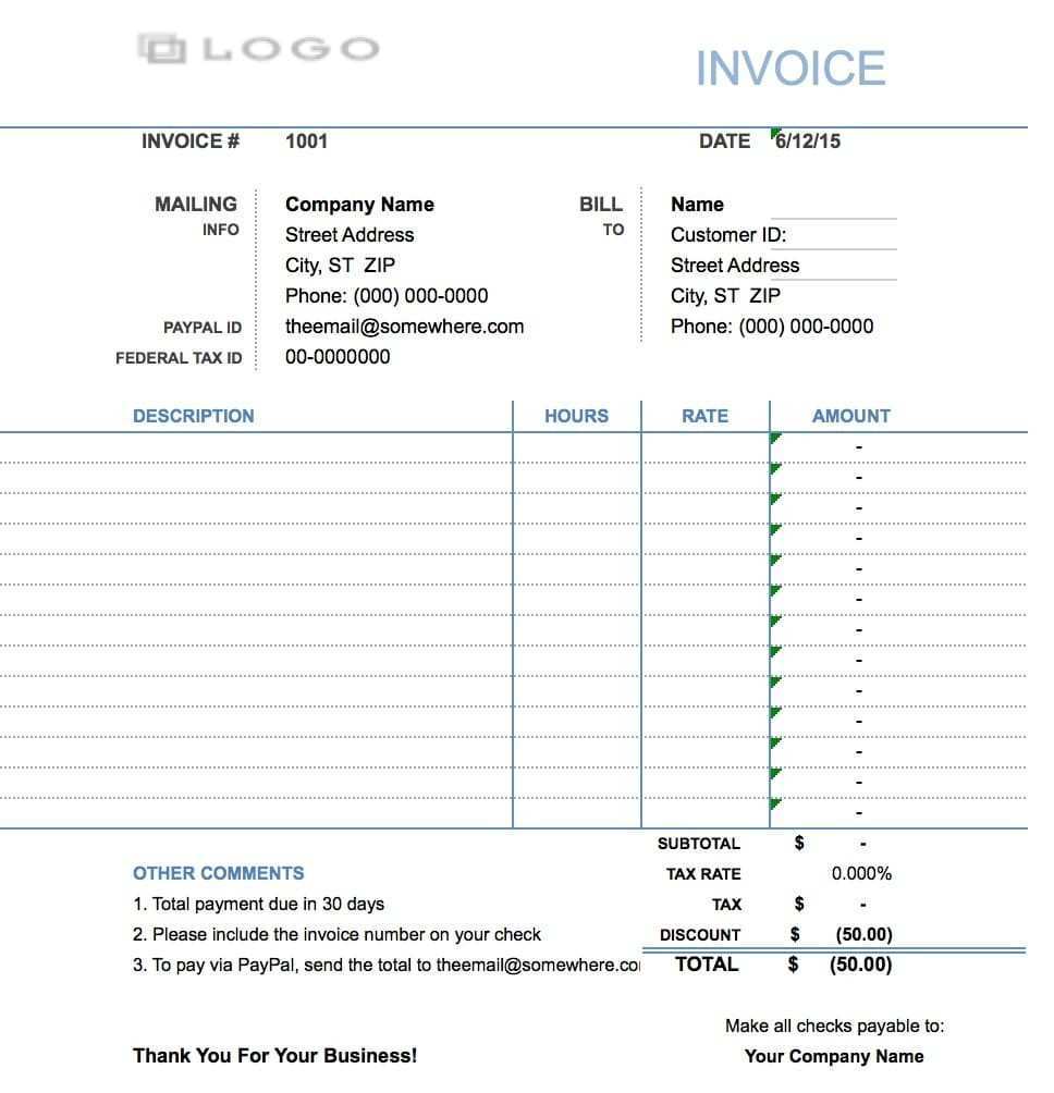 79 Adding Hourly Service Invoice Template Word Now by Hourly Service Invoice Template Word