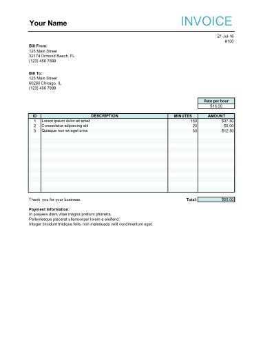 79 Creating Hourly Service Invoice Template Layouts with Hourly Service Invoice Template