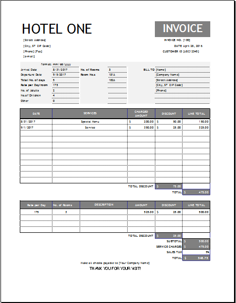 79 Free Printable Invoice Hotel Form Excel for Ms Word with Invoice Hotel Form Excel