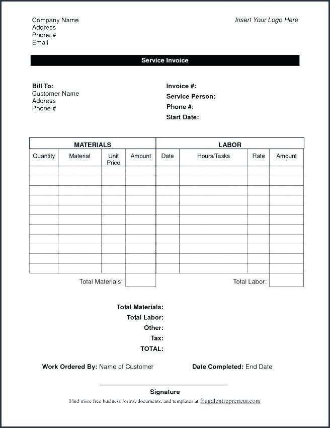 79 How To Create Invoice Template Materials Labor In Photoshop With 