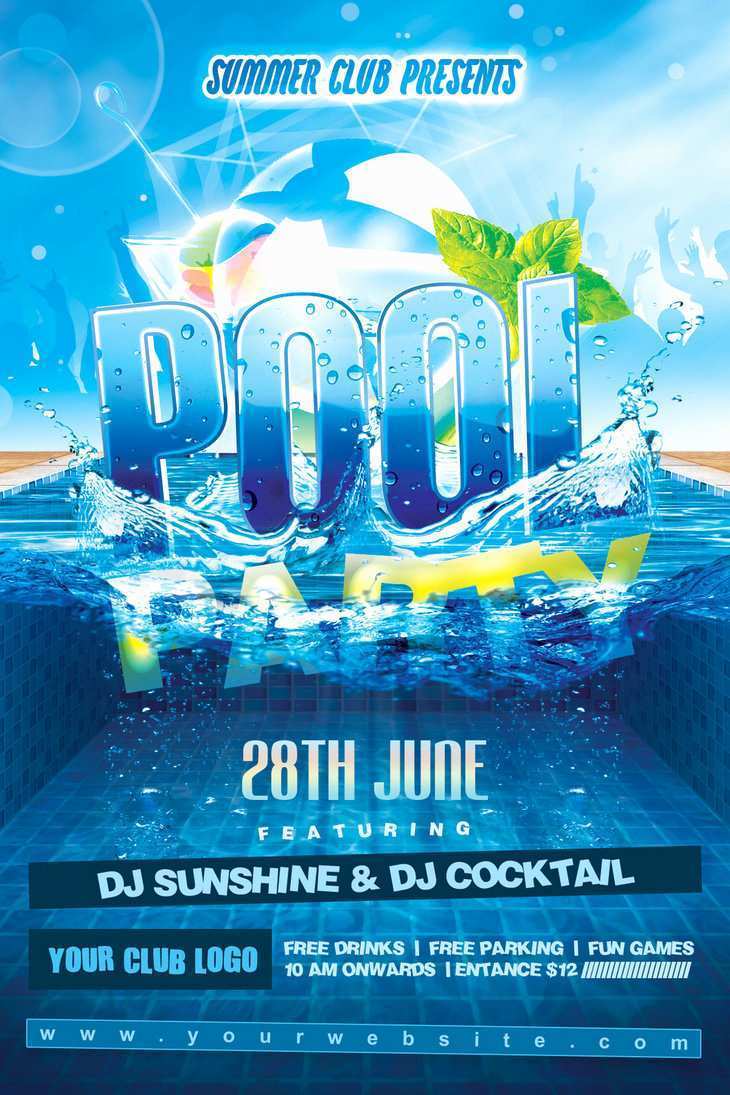 79 Printable Pool Party Flyer Template Free For Free With Pool Party Flyer Template Free Cards Design Templates
