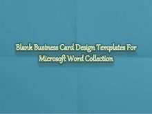 79 Standard Making Business Card Template In Word for Ms Word with Making Business Card Template In Word