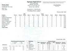 Report Card Format High School
