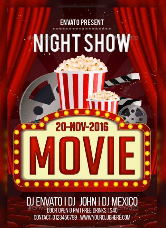 Family Movie Night Flyer Template Cards Design Templates