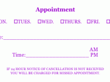 80 Creative Free Printable Appointment Card Template For Free for Free Printable Appointment Card Template
