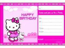 Birthday Card Template Hello Kitty