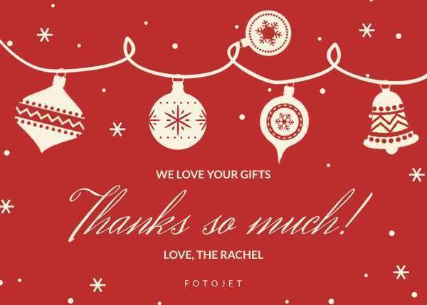 80 Format Christmas Gift Thank You Card Template PSD File with Christmas Gift Thank You Card Template