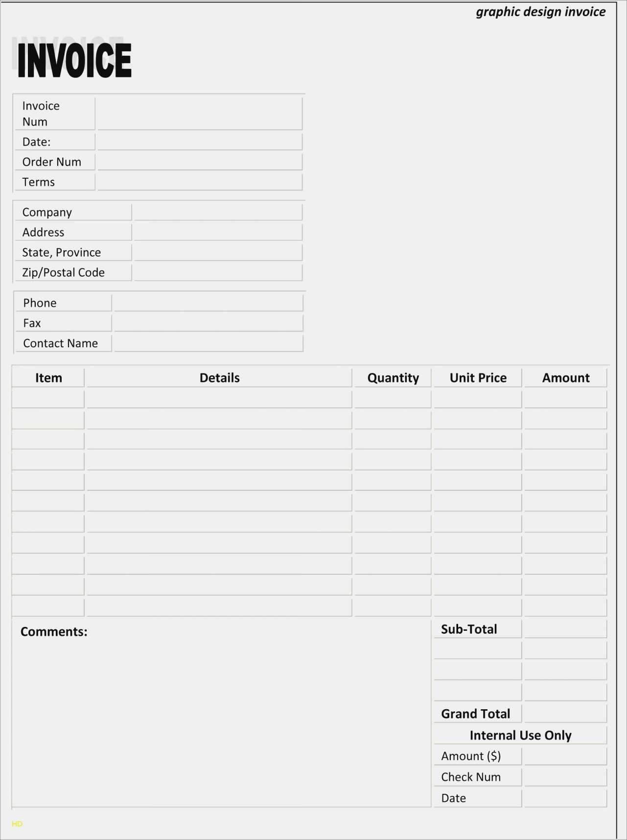 Maintenance Invoice Template Free