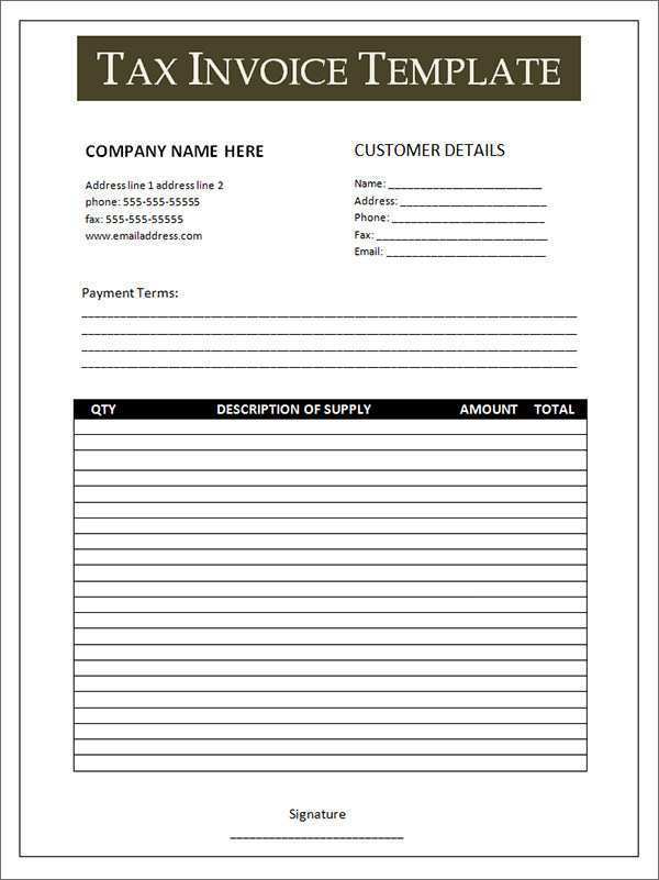 80 Free Printable Tax Invoice Template Abn Photo for Tax Invoice ...