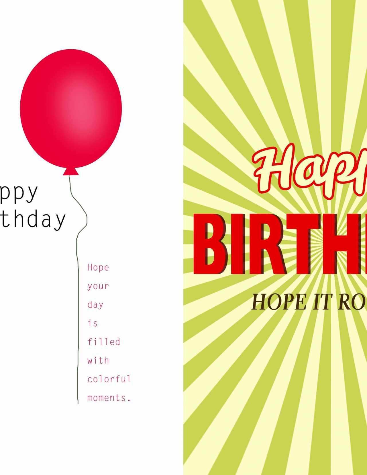 Microsoft Word Birthday Card Templates Half Fold - Cards Design Pertaining To Foldable Birthday Card Template