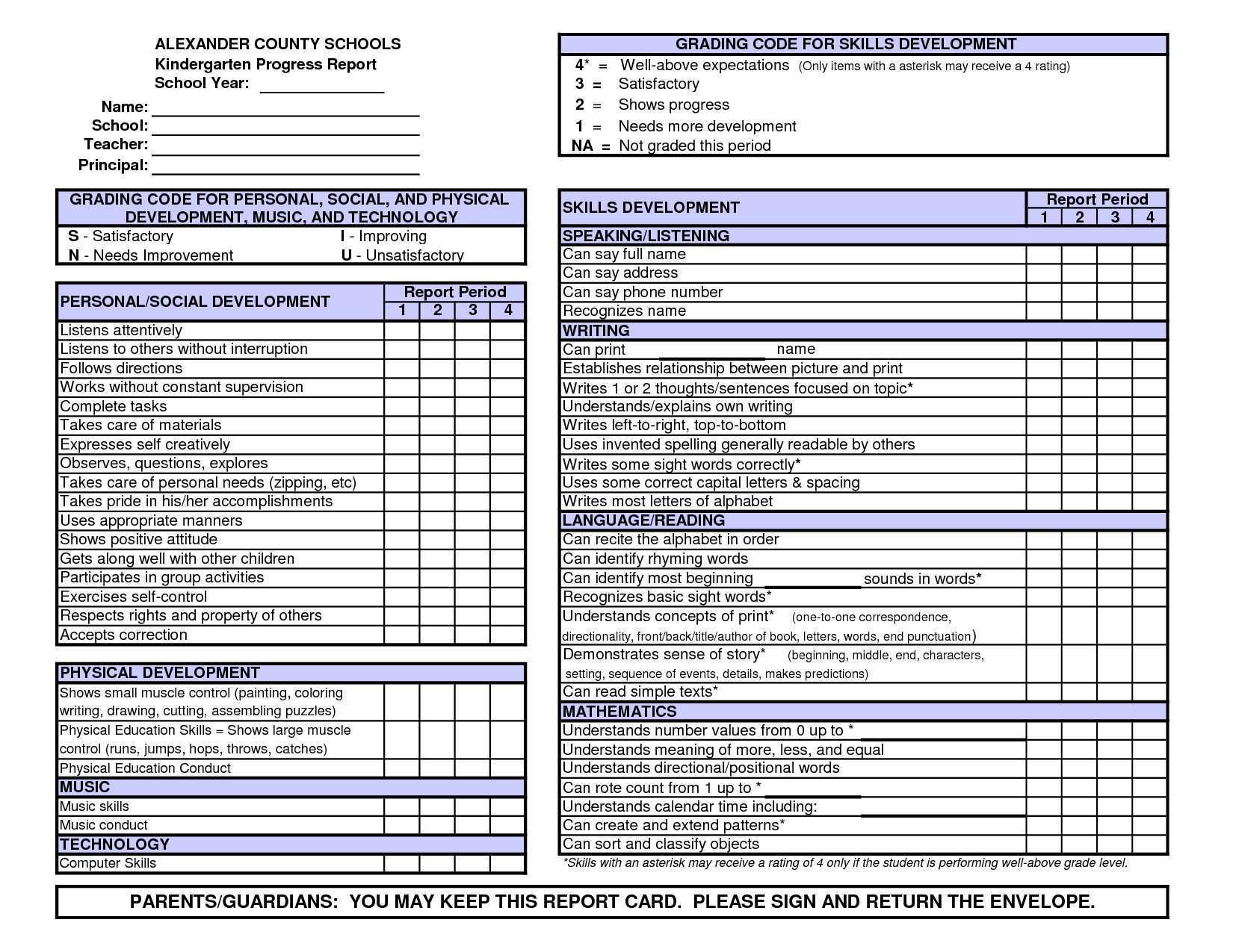 80 Online Free Printable Preschool Report Card Template Layouts for Free Printable Preschool Report Card Template