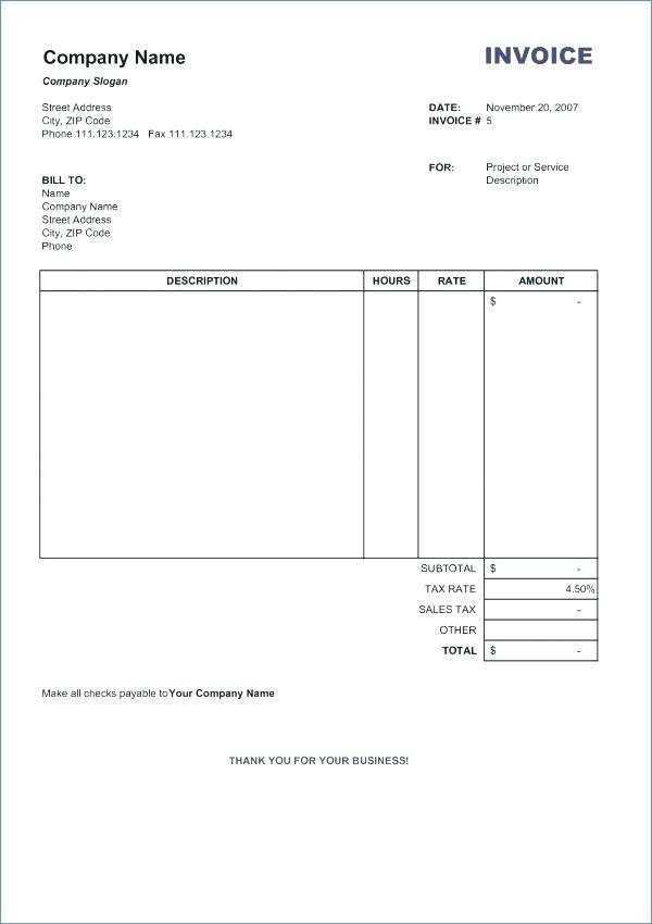 tax invoice blank template cards design templates