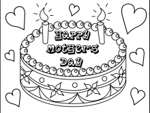 Mothers Day Cards Colouring Templates