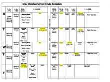 81 Customize First Grade Class Schedule Template for Ms Word for First Grade Class Schedule Template