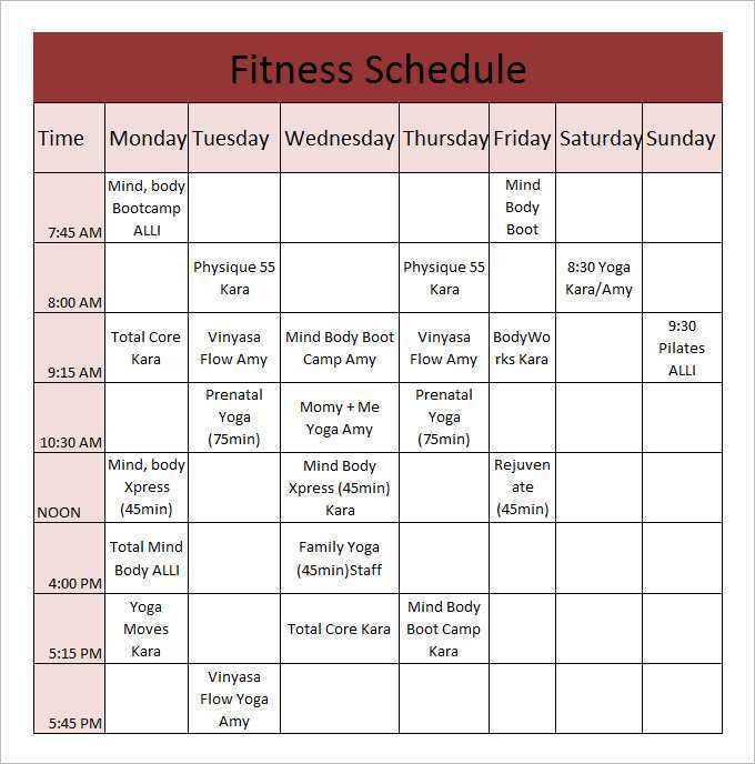 Exercise Schedule Template from legaldbol.com