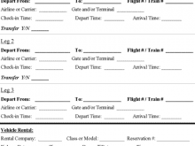 Travel Itinerary Template Calendar