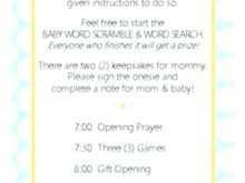 Baby Shower Agenda Example