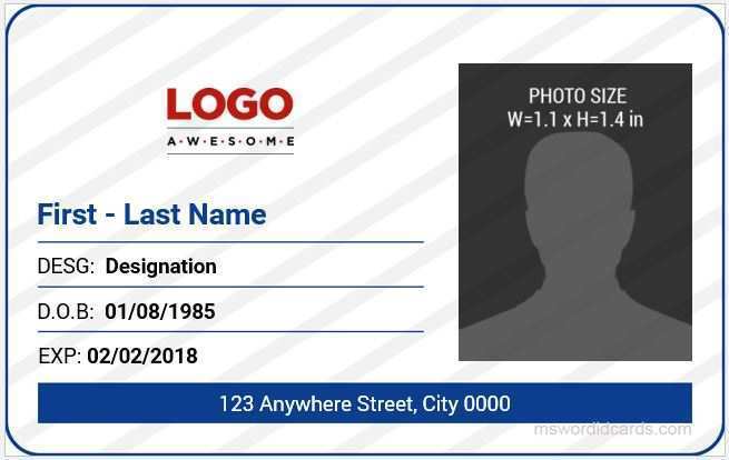 Id Card Template Word Free