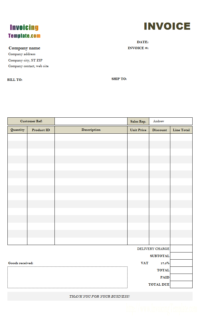 10+ Zero Rated Invoice Template PNG