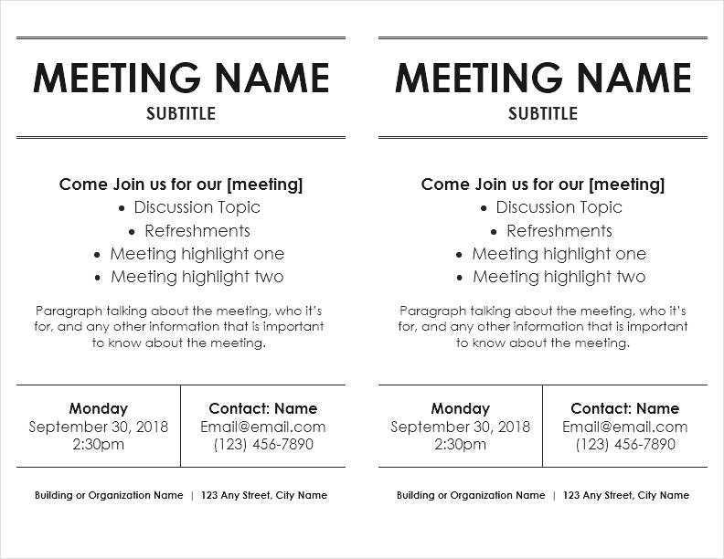 81 The Best Meeting Flyer Template With Stunning Design for Meeting Flyer Template