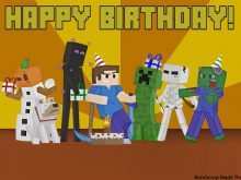 81 Visiting Minecraft Happy Birthday Card Template Printable Download by Minecraft Happy Birthday Card Template Printable