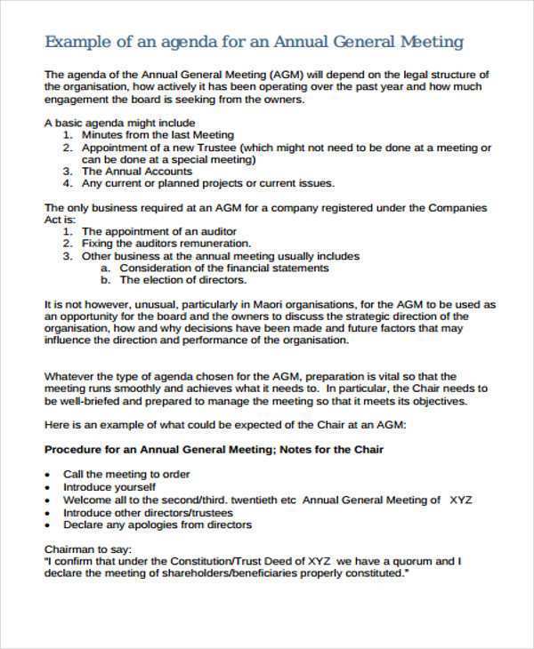 81 Visiting Template Of Agm Agenda For Free for Template Of Agm Agenda
