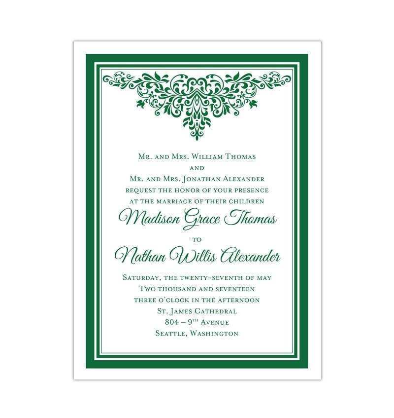 81 Visiting Wedding Card Template Green Templates with Wedding Card Template Green