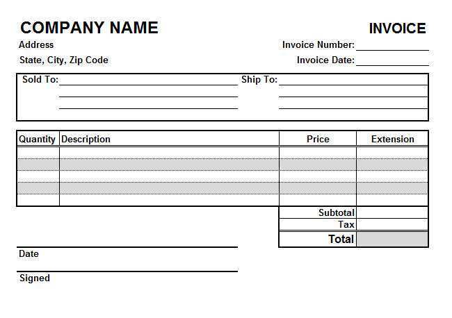 82 Best Blank Invoice Template In Excel Formating for Blank Invoice Template In Excel