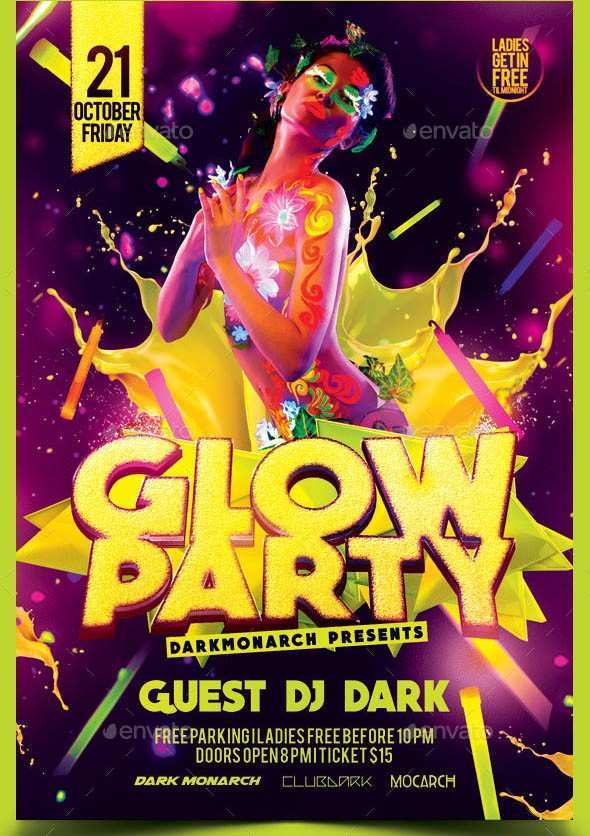 82 Creative Glow In The Dark Party Flyer Template Free Download with Glow In The Dark Party Flyer Template Free