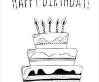 82 Creative Happy Birthday Card Template Black And White For Free for Happy Birthday Card Template Black And White