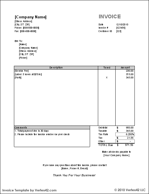 82 Customize Our Free Basic Company Invoice Template With Stunning Design with Basic Company Invoice Template
