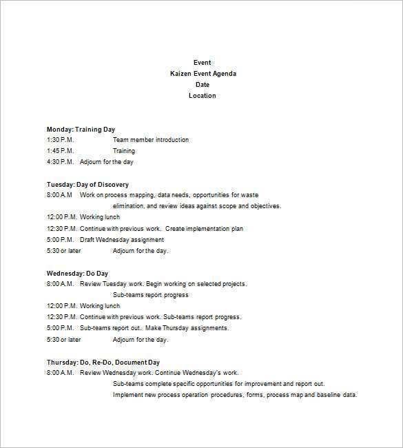 82 Customize Our Free Kaizen Meeting Agenda Template PSD File by Kaizen Meeting Agenda Template