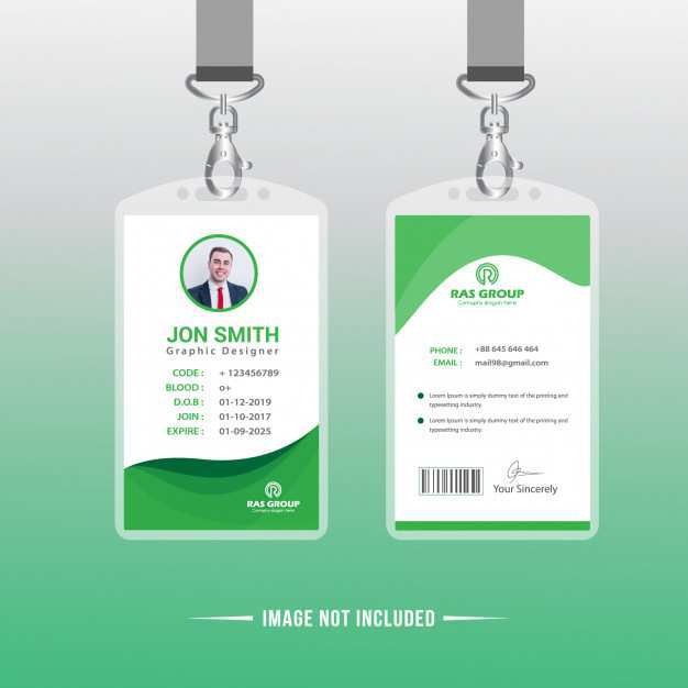 82 Free Printable Id Card Template Green for Ms Word for Id Card Template Green