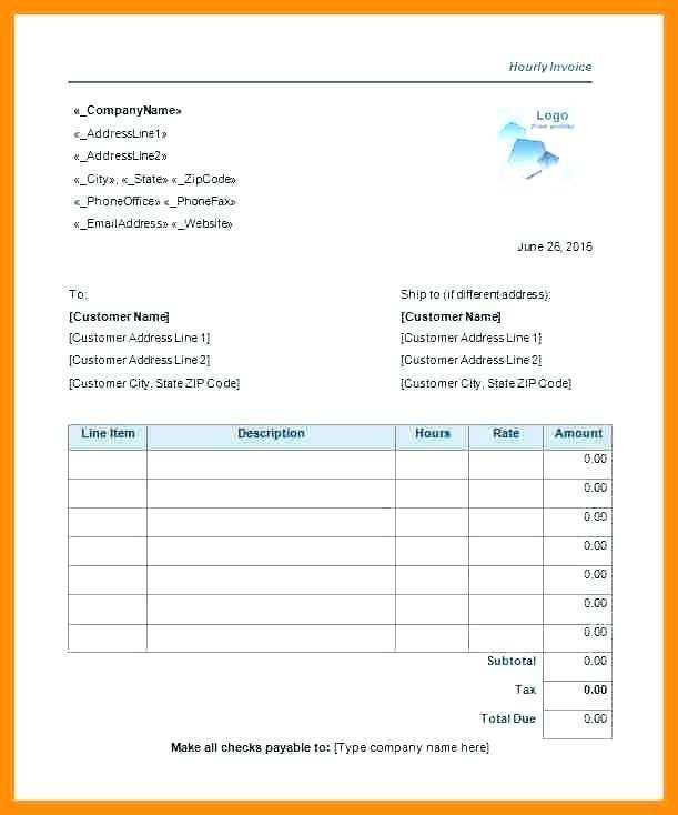 82 How To Create Hourly Invoice Template Word Formating with Hourly Invoice Template Word