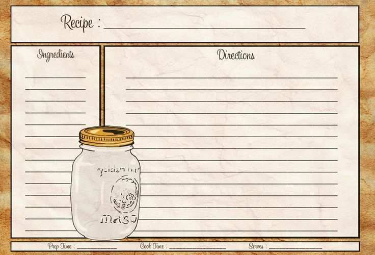 Recipe Card 4X6 Template Free Download