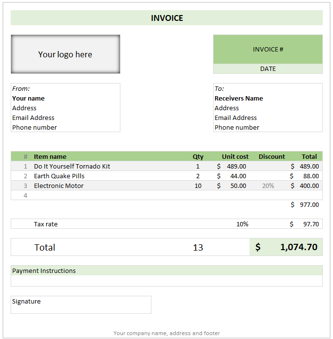 83 Blank Monthly Invoice Template Excel with Monthly Invoice Template Excel