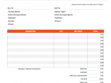 Blank Billing Invoice Template