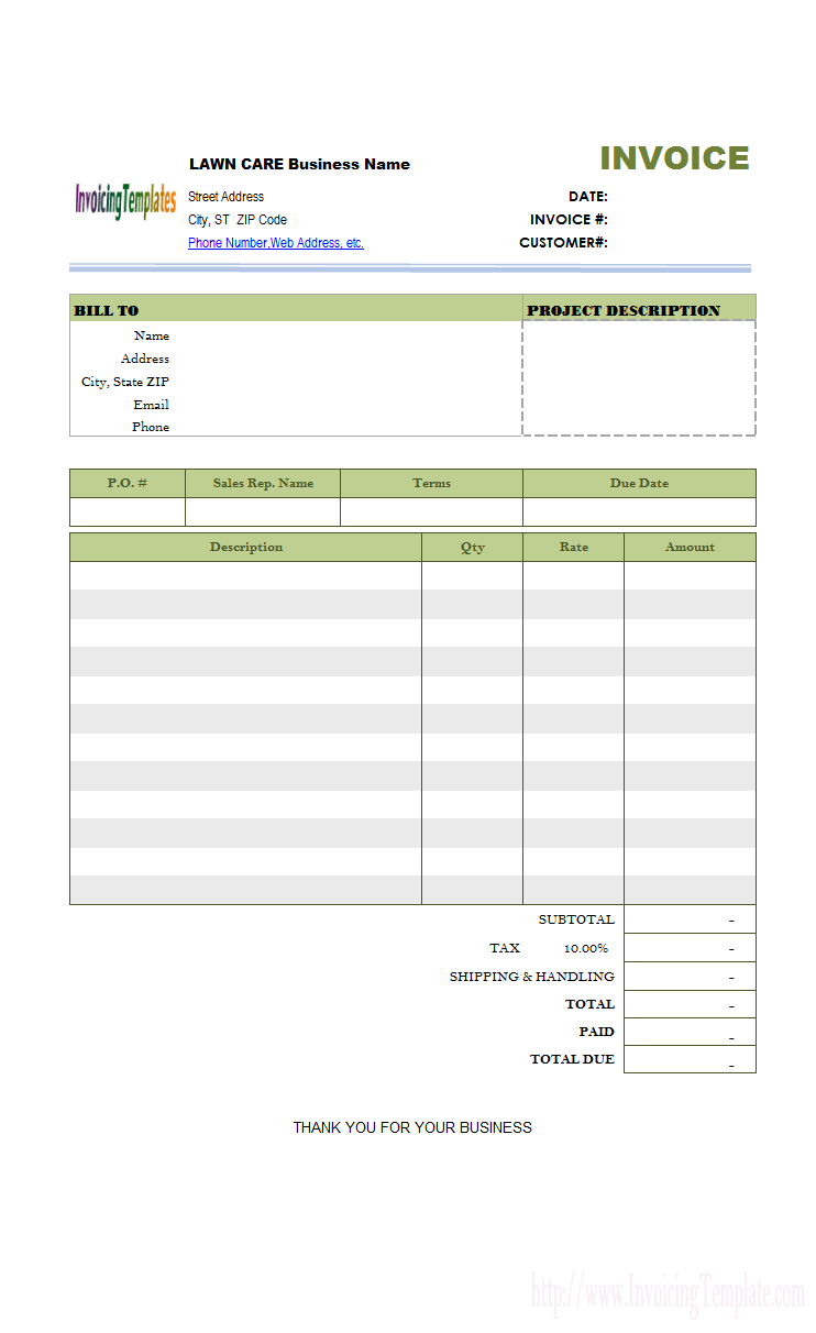 83 Format Landscape Design Invoice Template Maker for Landscape Design Invoice Template