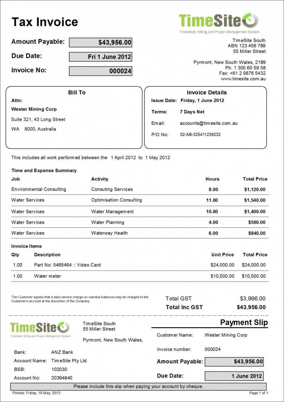 Tax Invoice Template Excel Australia - Cards Design Templates